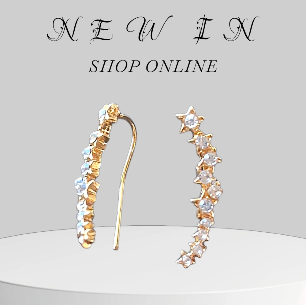 Gold Star Crystal Earrings
